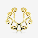 A Pair of Golden Goddess Flora Clip On Non-Piercing Nipple Shield Ring