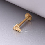 Detail View 1 of Golden Triangle Beveled Beaded Edge Top Internally Threaded Steel Flat Back Stud Labret