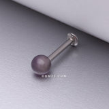 Detail View 1 of Amethyst Stone Ball Top Steel Flat Back Stud Labret