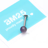 Detail View 3 of Amethyst Stone Ball Top Steel Flat Back Stud Labret