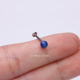 Detail View 2 of Sodalite Blue Stone Ball Top Steel Flat Back Stud Labret