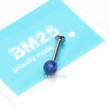 Detail View 3 of Sodalite Blue Stone Ball Top Steel Flat Back Stud Labret