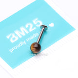 Detail View 3 of Tiger Eye Stone Ball Top Steel Flat Back Stud Labret