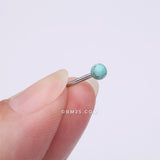 Detail View 2 of Turquoise Stone Ball Top Steel Flat Back Stud Labret