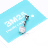 Detail View 3 of White Howlite Stone Ball Top Steel Flat Back Stud Labret