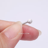 Detail View 2 of White Howlite Stone Ball Top Steel Flat Back Stud Labret