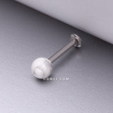 Detail View 1 of White Howlite Stone Ball Top Steel Flat Back Stud Labret
