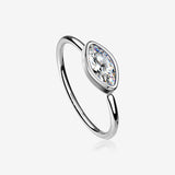 Brilliant Marquise Bezel Set Sparkle Bendable Hoop Ring-Clear Gem