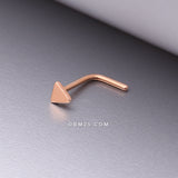 Detail View 1 of Rose Gold Triangle Plate Top Basic Steel L-Shaped Nose Ring