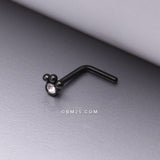 Detail View 1 of Blackline Bali Beads Sparkle Steel L-Shaped Nose Ring-Clear Gem