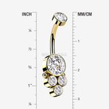 Detail View 1 of Golden Trinity Bali Sparkle Internally Threaded Belly Button Ring-Clear Gem