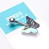 Detail View 3 of Abalone Natural Shell Butterfly Belly Button Ring