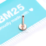 Detail View 3 of Implant Grade Titanium OneFit Threadless Rose Gold 4mm Base Flat Back Stud Labret Bar Part