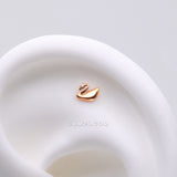 Detail View 1 of Implant Grade Titanium OneFit Threadless Rose Gold Swan Elegance Sparkle Top Part-Clear Gem