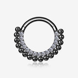 Blackline Royal Bali Beads Arc Sparkle Seamless Clicker Hoop Ring