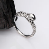 Detail View 1 of Slithering Snake Steel Seamless Clicker Hoop Ring