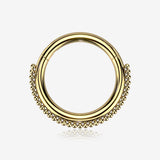 Golden Bali Beaded Ball Essence Steel Clicker Hoop Ring