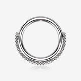 Bali Beaded Ball Essence Steel Clicker Hoop Ring