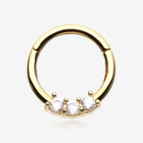 Golden Glistening Sparkle Seamless Clicker Ring-Gold