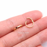 Detail View 2 of Implant Grade Titanium Golden Rigid Rectangle Faceted Clicker Hoop Ring