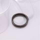 Detail View 1 of Implant Grade Titanium Blackline Rigid Rectangle Faceted Clicker Hoop Ring