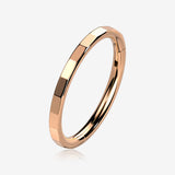 Implant Grade Titanium Rose Gold Rigid Rectangle Faceted Clicker Hoop Ring
