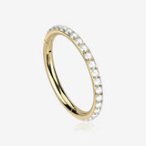 Implant Grade Titanium Golden Pearlescent Beads Lined Clicker Hoop Ring