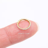 Detail View 2 of Implant Grade Titanium Golden Pearlescent Beads Lined Clicker Hoop Ring-White