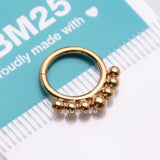 Detail View 4 of Implant Grade Titanium Golden Bali Beads Clicker Hoop Ring