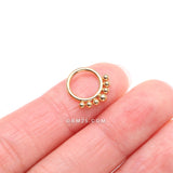 Detail View 2 of Implant Grade Titanium Golden Bali Beads Clicker Hoop Ring