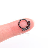 Detail View 2 of Implant Grade Titanium Blackline Bali Beads Clicker Hoop Ring