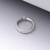 Detail View 1 of Implant Grade Titanium Double Lined Gems Seamless Clicker Hoop Ring-Clear Gem