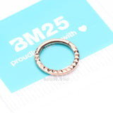 Detail View 4 of Implant Grade Titanium Rose Gold Pyramid Front Geometric Seamless Clicker Hoop Ring