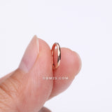Detail View 2 of Implant Grade Titanium Rose Gold Diamond Cut Faceted Seamless Clicker Hoop Ring