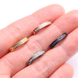 Detail View 3 of Implant Grade Titanium Sparkle Gem Lined Minimalist Curved Bar Belly Clicker-Clear Gem