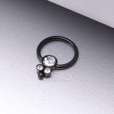 Detail View 1 of Blackline Royal Bali Sparkle Beaded Steel Captive Bead Ring-Clear Gem