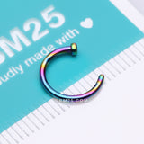 Detail View 4 of Implant Grade Titanium PVD Colorline Basic Nose Hoop Ring-Rainbow