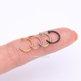 Detail View 3 of Implant Grade Titanium PVD Colorline Basic Nose Hoop Ring-Rainbow