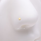 Detail View 1 of Implant Grade Titanium Golden Star Icon L-Shaped Nose Ring