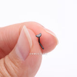 Detail View 2 of Implant Grade Titanium Blackline Crescent Moon Icon L-Shaped Nose Ring