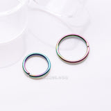 Detail View 1 of Implant Grade Titanium PVD Colorline Seamless Bendable Hoop Ring-Rainbow