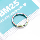 Detail View 4 of Implant Grade Titanium PVD Colorline Seamless Bendable Hoop Ring-Rainbow