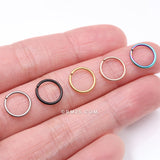 Detail View 3 of Implant Grade Titanium PVD Colorline Seamless Bendable Hoop Ring-Rainbow