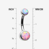 Detail View 1 of Implant Grade Fire Opal Titanium Internally Threaded Bezel Set Belly Button Ring-Purple