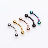 5 Pcs of Assorted Color Plated Steel Curved Barbell Package
