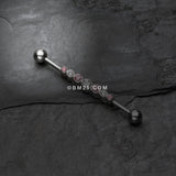 Detail View 1 of Dazzling Gem Row Industrial Barbell-Clear Gem/Pink