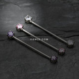 Detail View 1 of Dainty Sparkles Industrial Barbell-Clear Gem