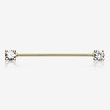 Golden Dainty Sparkles Industrial Barbell