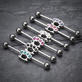 Brass Knuckles Industrial Barbell-Clear