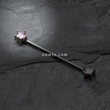 Detail View 1 of Star Sparkle Industrial Barbell-Pink